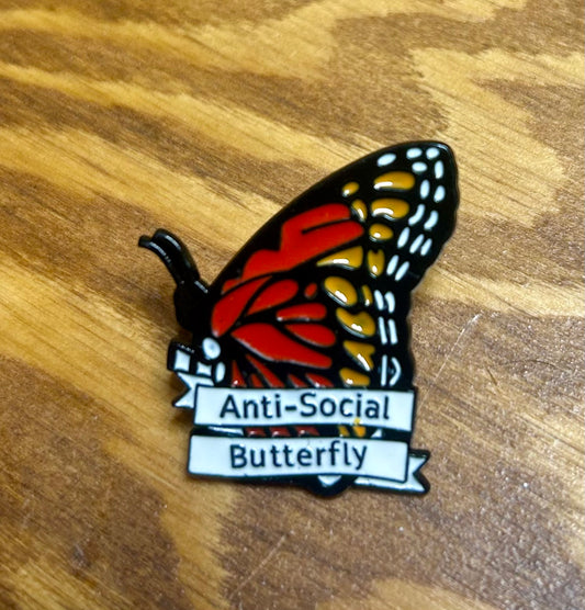 Anti-Social Butterfly Pin